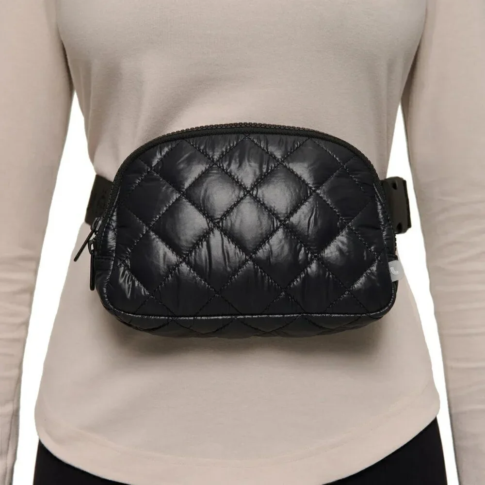 Lolë Unisex Quilted Belt Bag Black Adjustable Strap